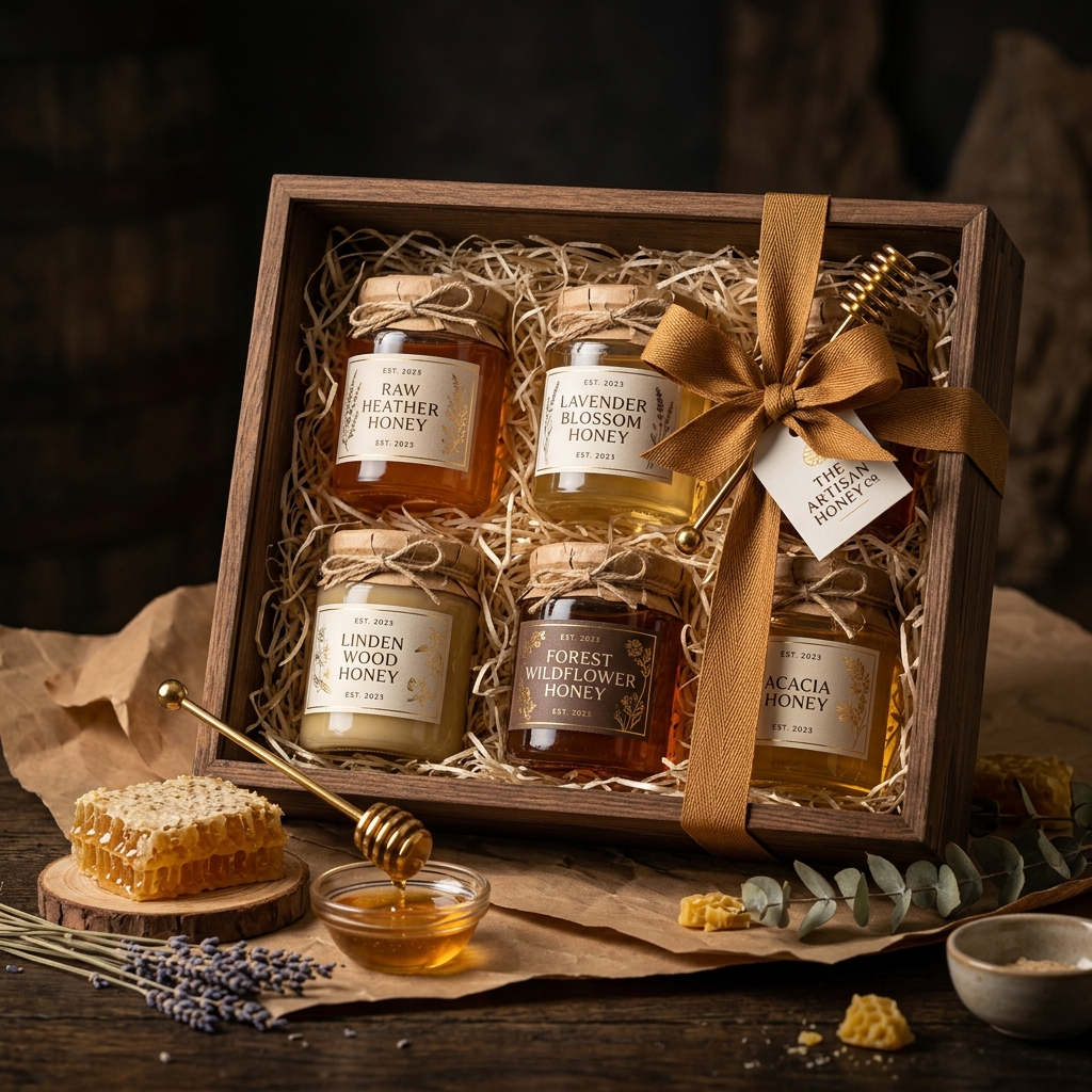 Luxuriöses Honig-Geschenkset und Exportverpackung